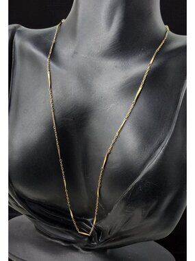 Vintage Monet Gold Tone Chain and Bar Necklace 17.5"L